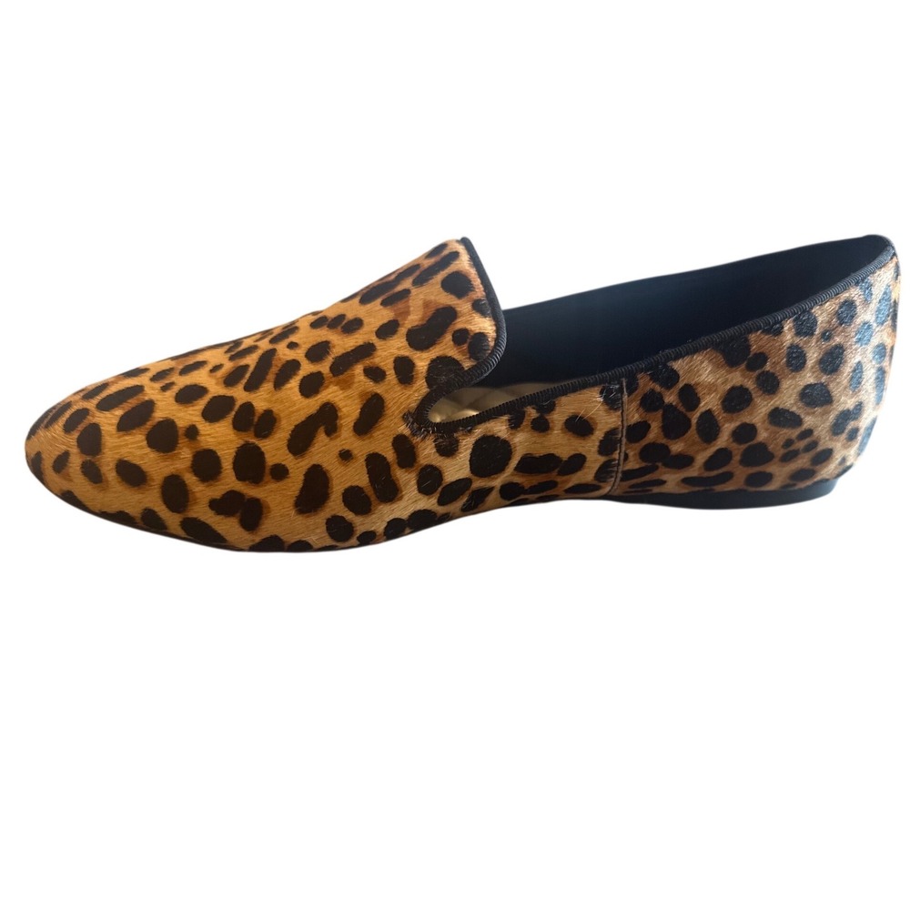 Birdies The Starling Leopard Calf Hair Loafers Womens 8 Smoking Slipper Flat - Picture 6 of 9